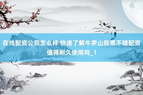 在线配资公司怎么样 快速了解牛罗山股票不错配资值得耐久使用吗_1